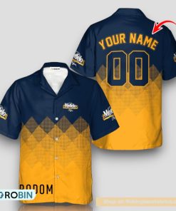 Personalized Modelo Negra Yellow And Blue Halftone Hawaiian Shirt