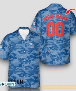 Personalized Natural Light Blue Camouflage Hawaiian Shirt