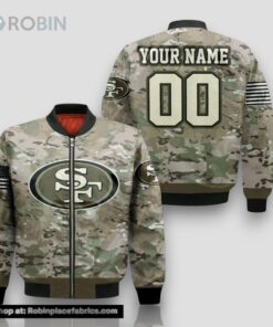 Personalized NFL San Francisco 49ers Bomber Jacket Camouflageuflage Veteran