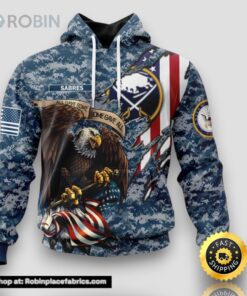 Personalized NHL Buffalo Sabres Honor US Navy Veterans All Over Print 3D Hoodie Gift For Veterans Day