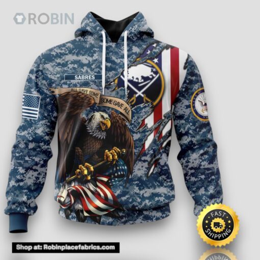Personalized NHL Buffalo Sabres Honor US Navy Veterans All Over Print 3D Hoodie Gift For Veterans Day