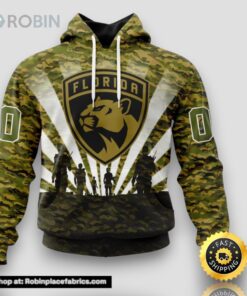 Personalized NHL Florida Panthers All Over Print 3D Hoodie Military Camouflage Kits For Veterans Day And Rememberance Day