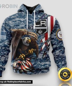 Personalized NHL Los Angeles Kings Honor US Navy Veterans All Over Print 3D Hoodie Gift For Veterans Day