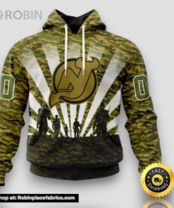 Personalized NHL New Jersey Devils All Over Print 3D Hoodie Military Camouflage Kits For Veterans Day And Rememberance Day