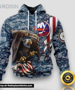 Personalized NHL New York Islanders Honor US Navy Veterans All Over Print 3D Hoodie Gift For Veterans Day