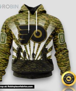 Personalized NHL Philadelphia Flyers All Over Print 3D Hoodie Military Camouflage Kits For Veterans Day And Rememberance Day