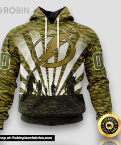 Personalized NHL Tampa Bay Lightning All Over Print 3D Hoodie Military Camouflage Kits For Veterans Day And Rememberance Day