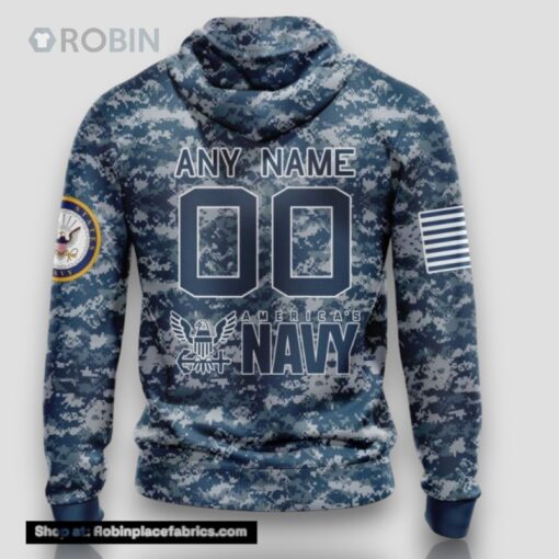 Personalized NHL Tampa Bay Lightning Honor US Navy Veterans All Over Print 3D Hoodie Gift For Veterans Day