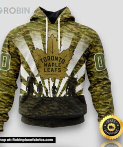 Personalized NHL Toronto Maple Leafs All Over Print 3D Hoodie Military Camouflage Kits For Veterans Day And Rememberance Day
