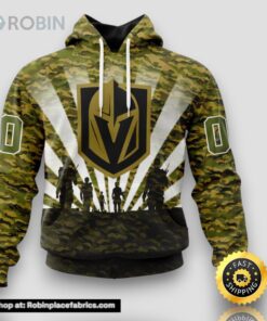 Personalized NHL Vegas Golden Knights All Over Print 3D Hoodie Military Camouflage Kits For Veterans Day And Rememberance Day