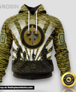 Personalized NHL Winnipeg Jets All Over Print 3D Hoodie Military Camouflage Kits For Veterans Day And Rememberance Day