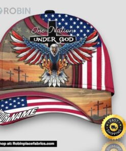 Personalized One Nation Under God Jesus And Eagle Red All Over Print Baseball Cap A Great Gift For Veterans Day Personalized One Nation Under God Jesus And Eagle Red All Over Print Baseball Cap A Great Gift For Veterans Day
