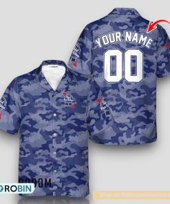 Personalized Pabst Blue Ribbon Blue Camouflage Hawaiian Shirt Personalized Pabst Blue Ribbon Blue Camouflage Hawaiian Shirt