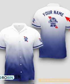 Personalized Pabst Blue Ribbon Gradient Hawaiian Shirt