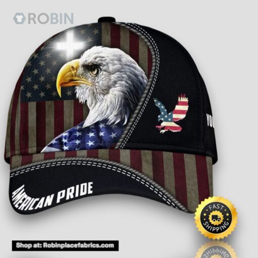 Personalized The American Pride Of Jesus And The Eagle All Over Print Baseball Cap A Great Gift For Veterans Day
