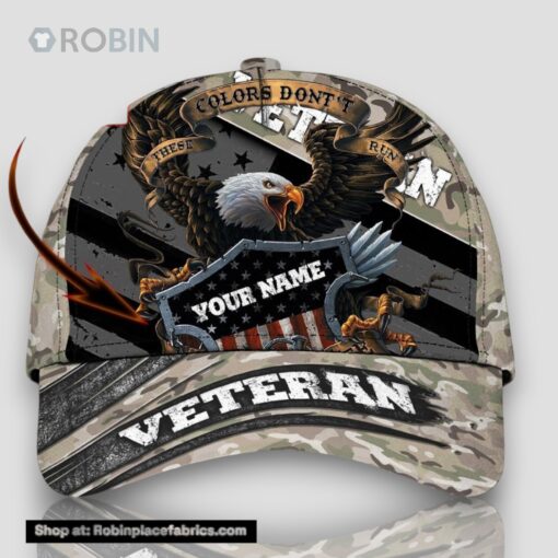 Personalized These Colors Don’t Run Grey Line All Over Print Baseball Cap A Great Gift For Veterans Day