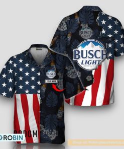 Personalized Tropical Vibes American Flag Busch Light Hawaiian Shirt