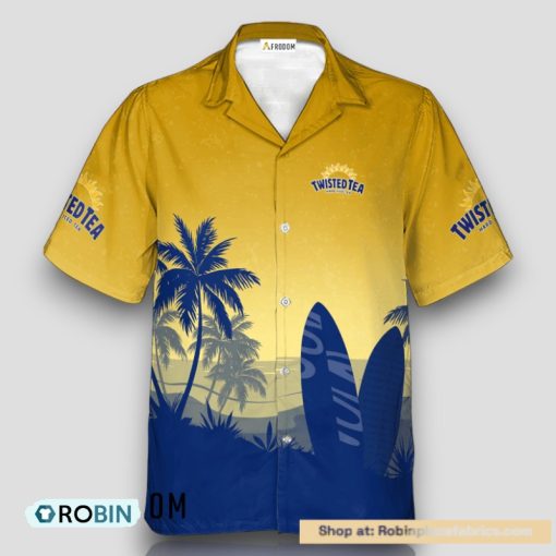 Personalized Twisted Tea Palm Tree Surfboard Hawaiian Shirt