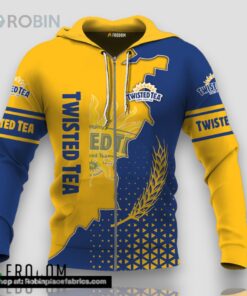 Personalized Twisted Tea Yellow And Blue Cracking Hoodie & Zip Hoodie