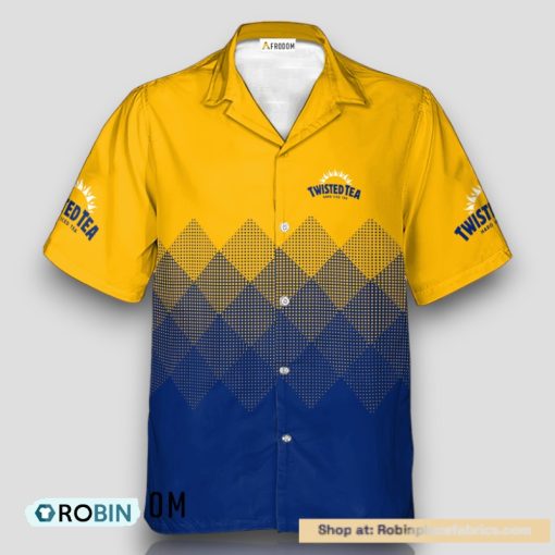 Personalized Twisted Tea Yellow And Blue Halftone Hawaiian Shirt