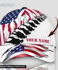 Personalized Us Soldier Shadow American All Over Print Baseball Cap A Great Gift For Veterans Day