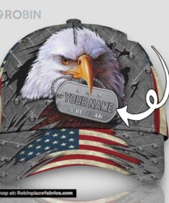 Personalized Us Veteran Eagle And America Flag All Over Print All Over Print Baseball Cap A Great Gift For Veterans Day