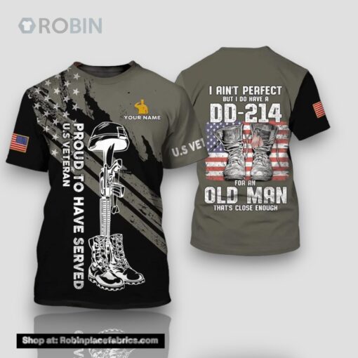 Personalized Us Veteran Proud To Have Served All Over Print 3D T Shirt For Military
