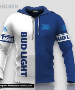 Personalized White and Blue Bud Light Claw Hoodie & Zip Hoodie