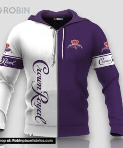 Personalized White and Purple Crown Royal Claw 3D Print Hoodie and Zip up