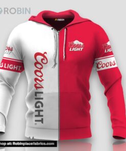 Personalized White and Red Coors Light Claw Hoodie & Zip Hoodie