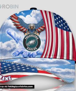 Philadelphia Eagles America Eagle Flag 4th Of July Baseball Cap, Football Veteran Cap