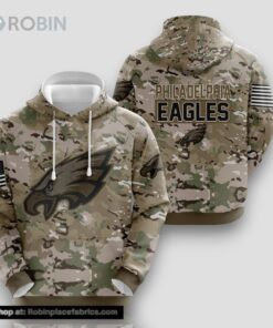 Philadelphia Eagles Camouflageuflage Veteran 3D Hoodie All Over Printed