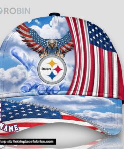 Pittsburgh Steelers America Eagle Flag 4th Of July Baseball Cap, Football Veteran Cap