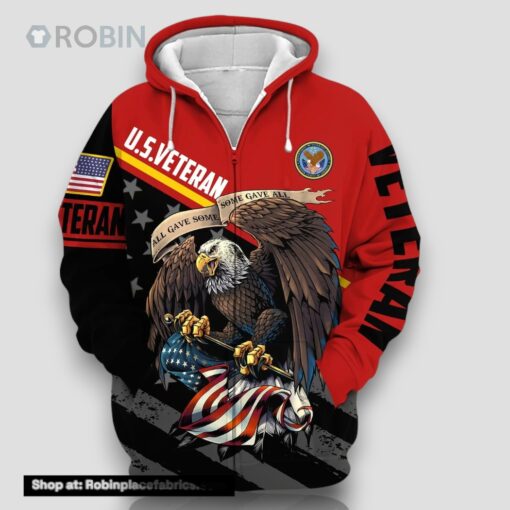 Premium All Gave Some Some Gave All US Veteran Zip Hoodie