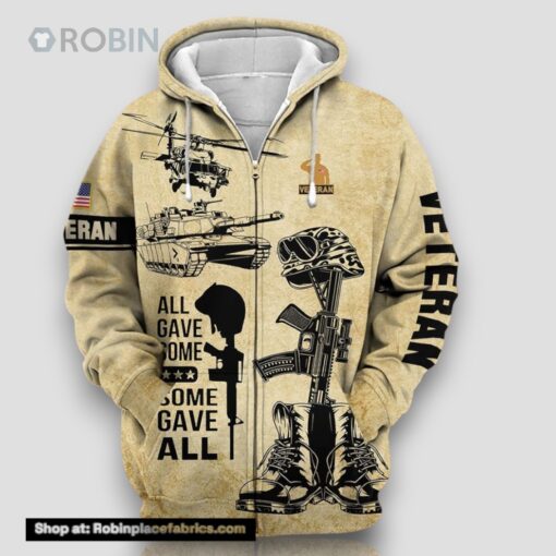 Premium All Gave Some US Veteran Zip Hoodie