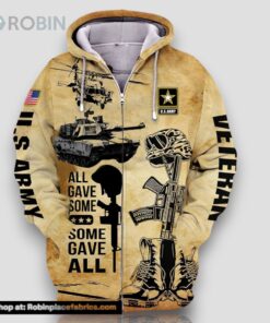 Premium American Veteran U.S Army Zip Hoodie