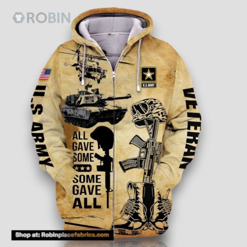 Premium American Veteran U.S Army Zip Hoodie
