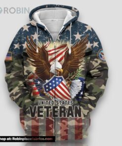 Premium Eagle US Veteran Zip Hoodie N