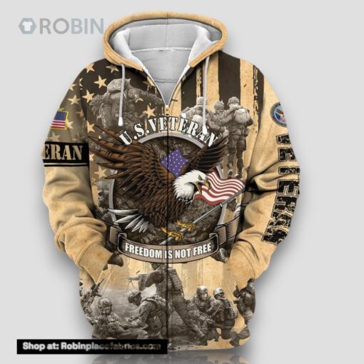 Premium Freedom Is Not Free US Veteran Zip Hoodie