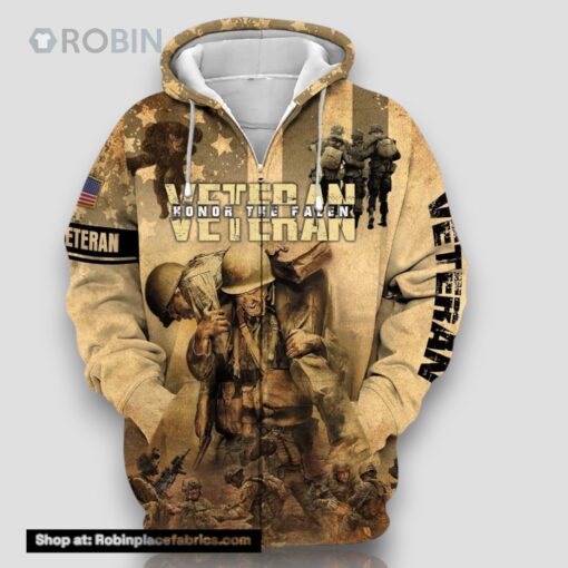 Premium Honor The Falen Veteran Zip Hoodie