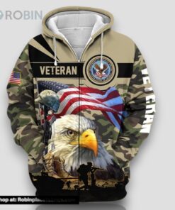 Premium Honoring All Who Served US Veteran Zip Hoodie