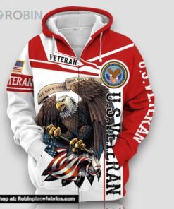 Premium Honoring All Who Served US Veteran Zip Hoodie 3D