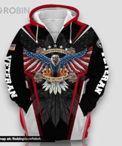 Premium Land Of The Free US Veteran Zip Hoodie N