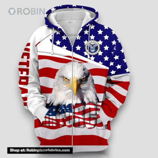 Premium Multiple US Military Services Veteran Day 3D Zip Hoodie
