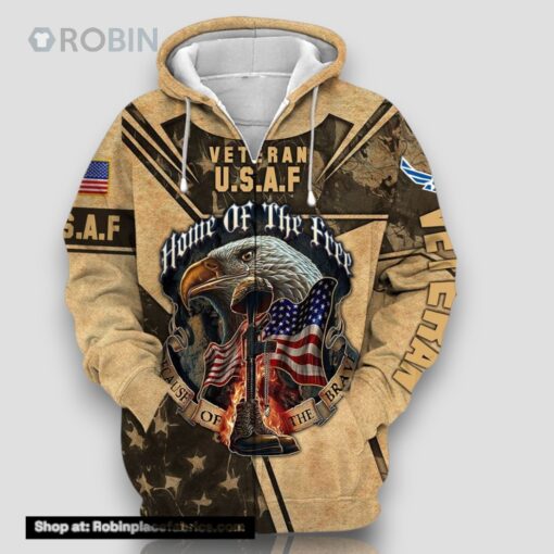 Premium Multiple US Military Services Veteran Zip Hoodie 3D Unisex