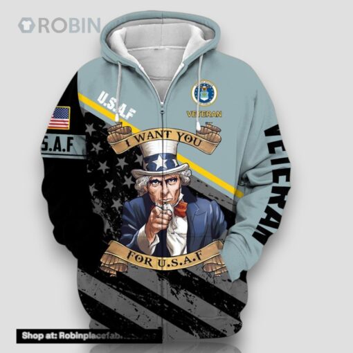 Premium Multiple US Military Services Veteran Zip Hoodie For Dad