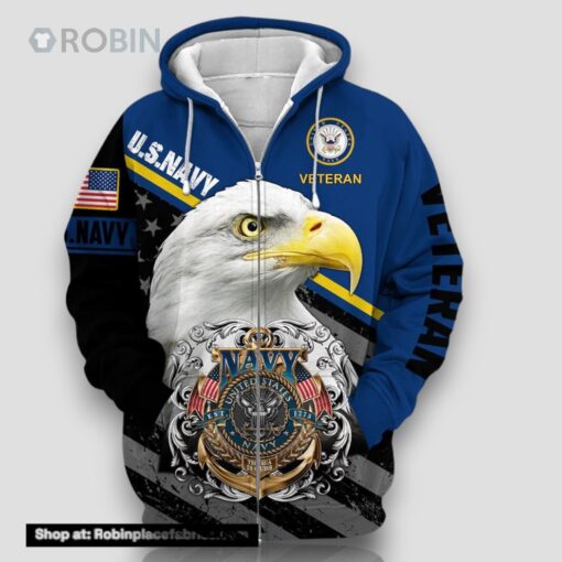 Premium Multiple US Military Services Veteran Zip Hoodie Unisex