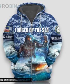 Premium Navy Veteran Hoodie And Zip Hoodie