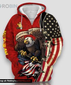 Premium U.S Multiple Service Veteran Zip Hoodie 3D
