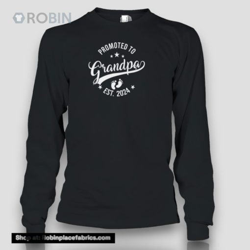 Promoted To Grandpa Est 2024 Fathers Day New Grandpa Shirt